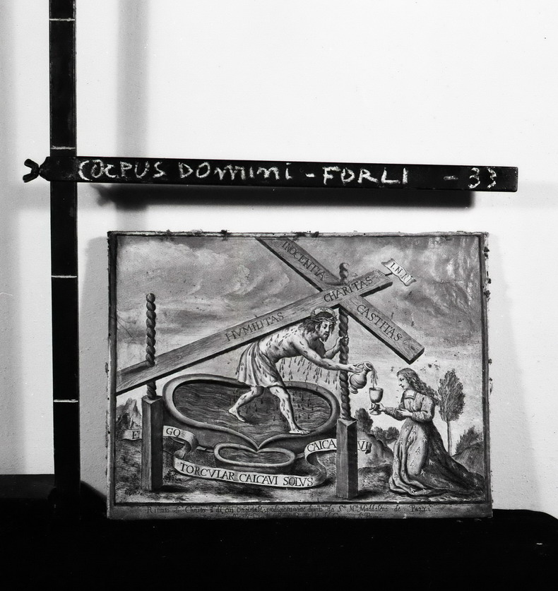 Cristo versa sangue nel calice della Maddalena (stampa) - ambito italiano (XVIII)