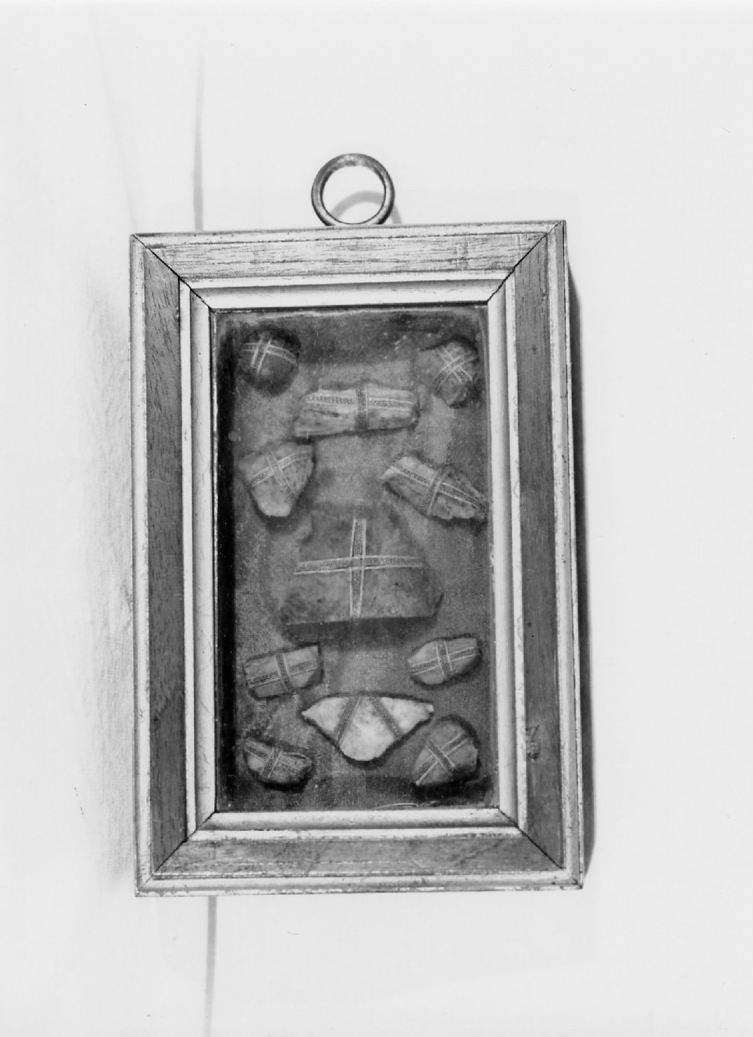 reliquiario - a tabella, serie - manifattura romagnola (XIX)