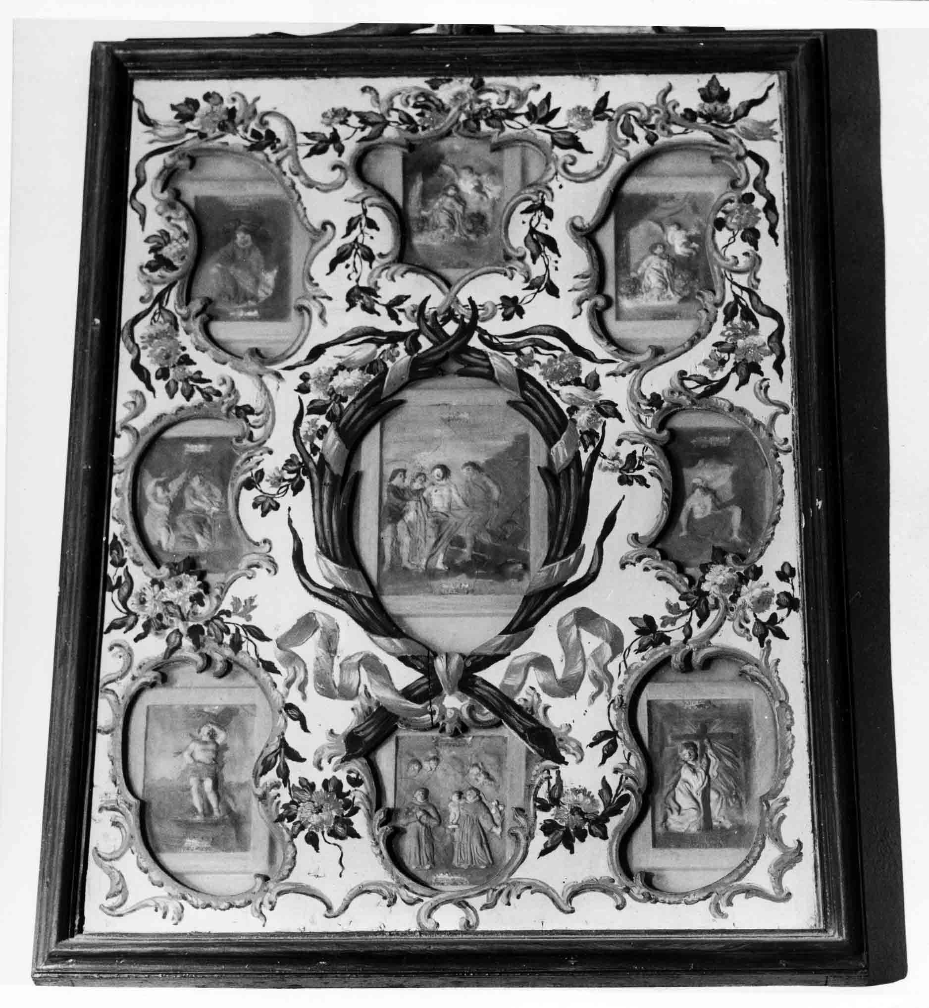 Spoliazione di Gesù e scene della vita di santi (rilievo, elemento d'insieme) - ambito romagnolo (ultimo quarto XVIII)