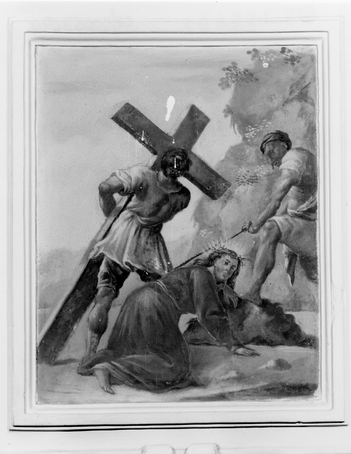 Gesù cade sotto la croce la terza volta (dipinto, elemento d'insieme) - ambito romagnolo (ultimo quarto XVIII)
