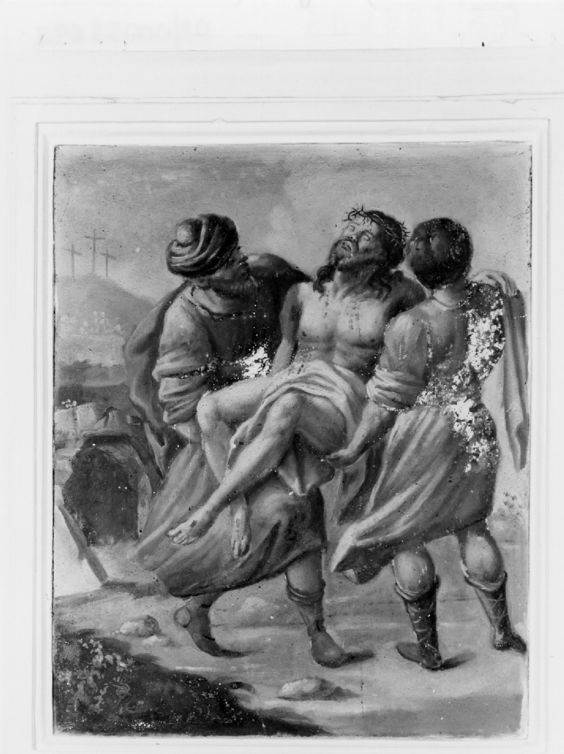 Gesù deposto nel sepolcro (dipinto, elemento d'insieme) - ambito romagnolo (ultimo quarto XVIII)