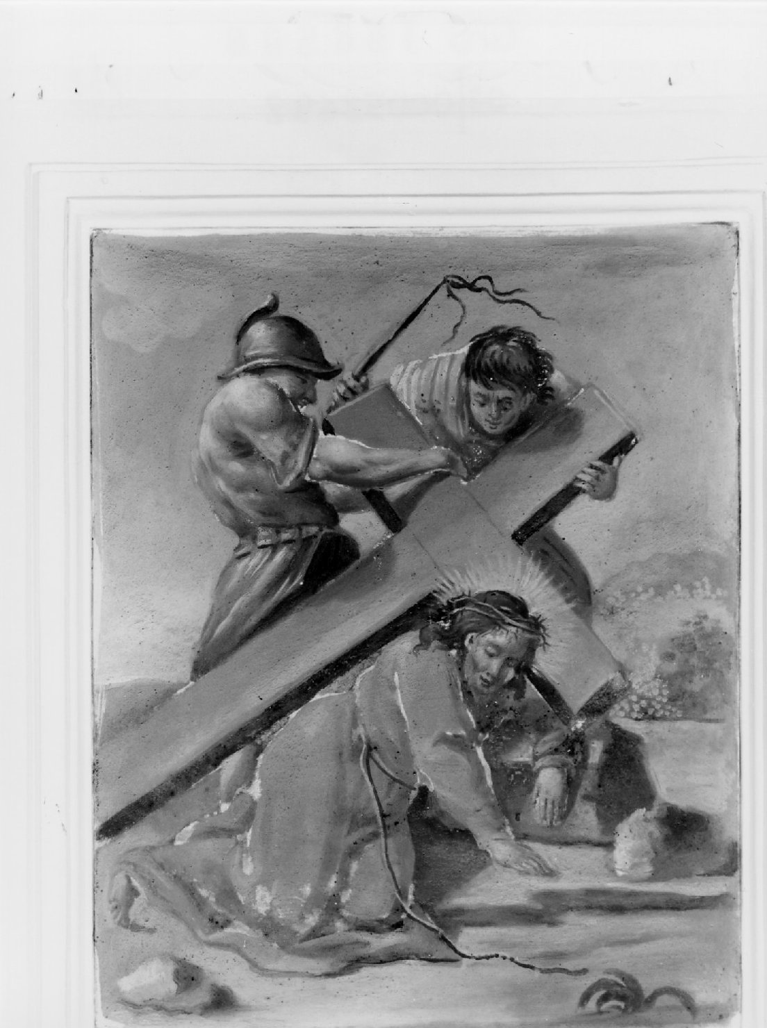 Gesù cade sotto la croce la prima volta (dipinto, elemento d'insieme) - ambito romagnolo (ultimo quarto XVIII)