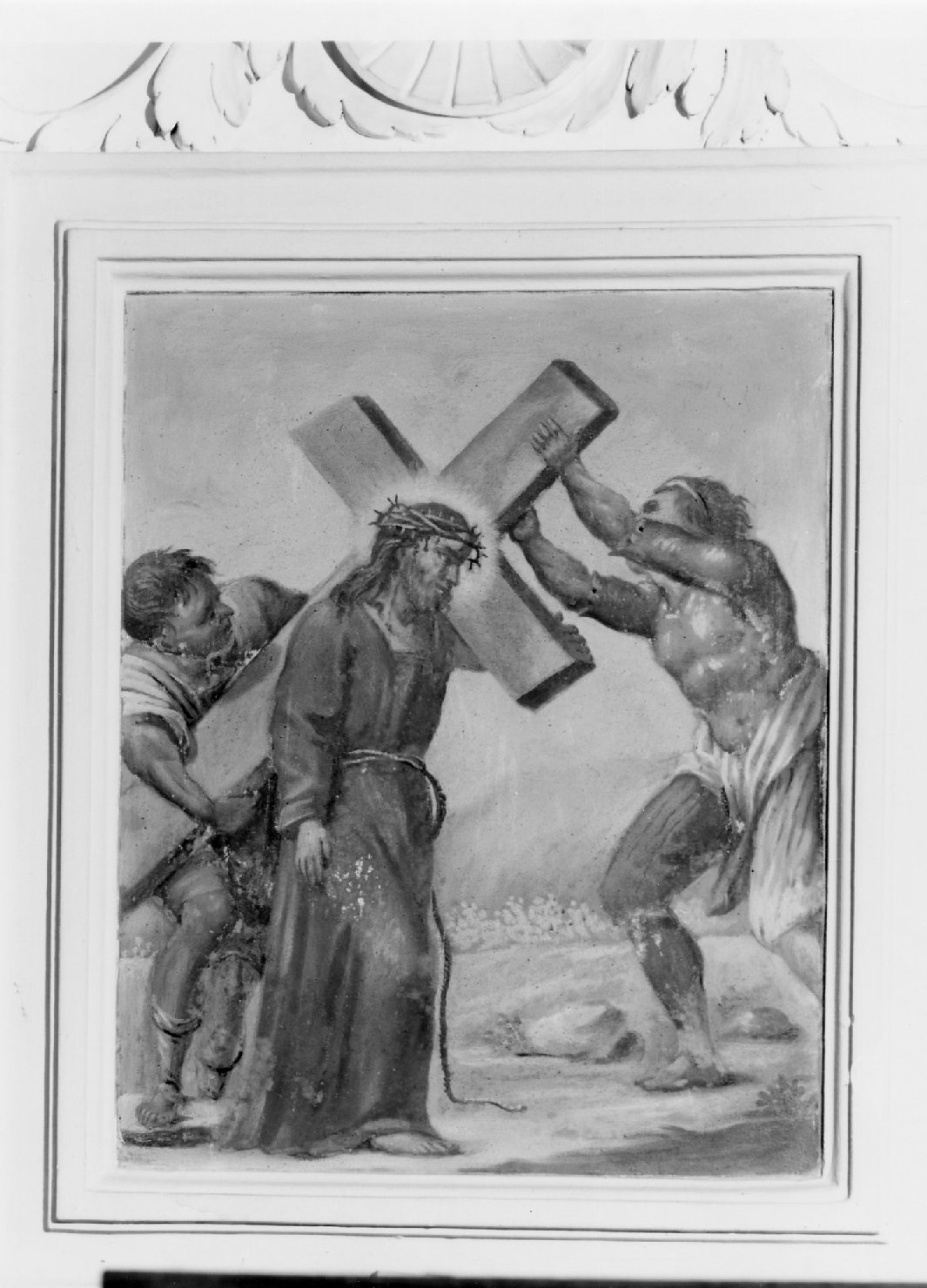 Gesù aiutato da Simone il Cireneo a portare la croce (dipinto, elemento d'insieme) - ambito romagnolo (ultimo quarto XVIII)