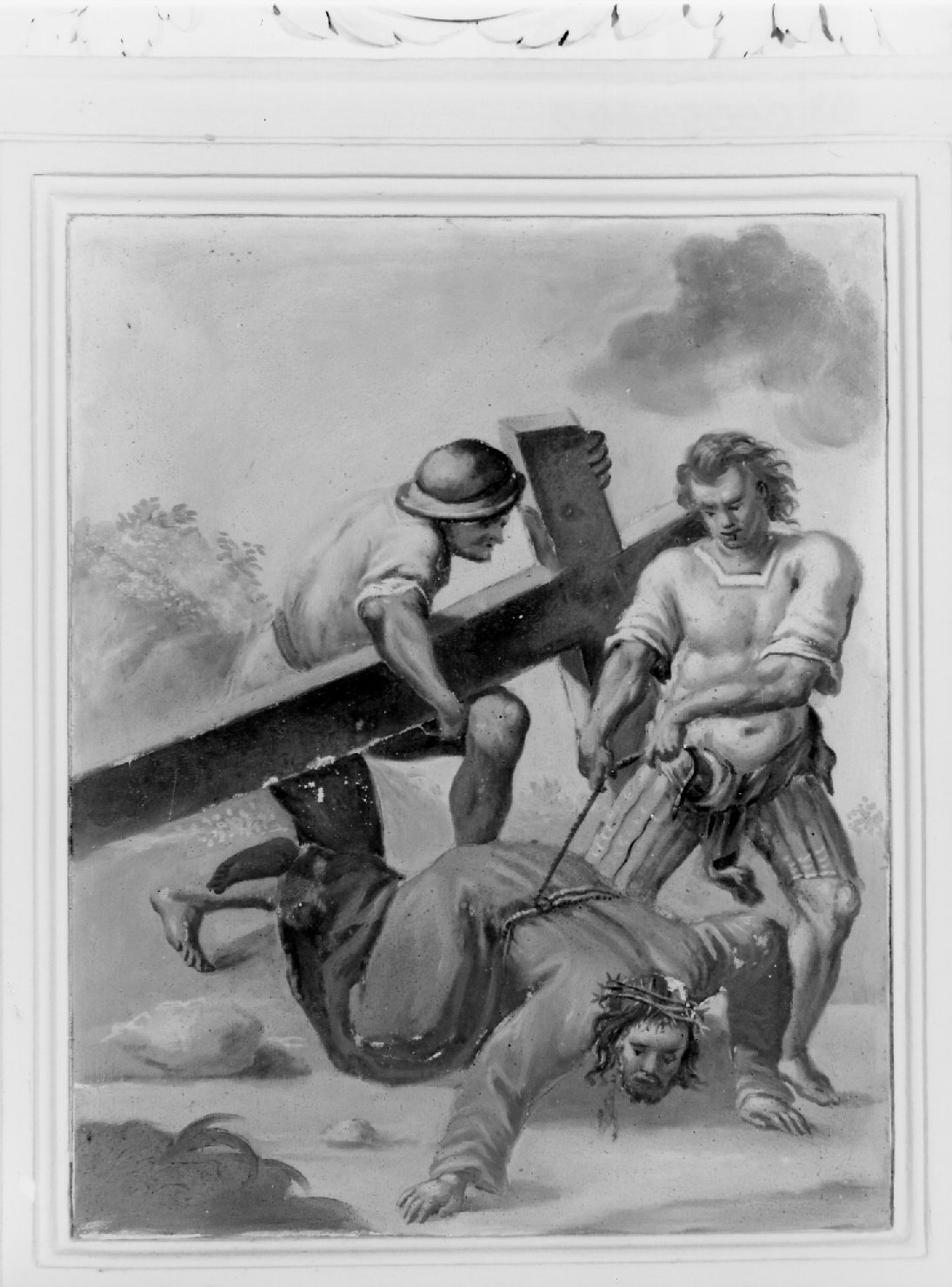 Gesù cade sotto la croce la seconda volta (dipinto, elemento d'insieme) - ambito romagnolo (ultimo quarto XVIII)