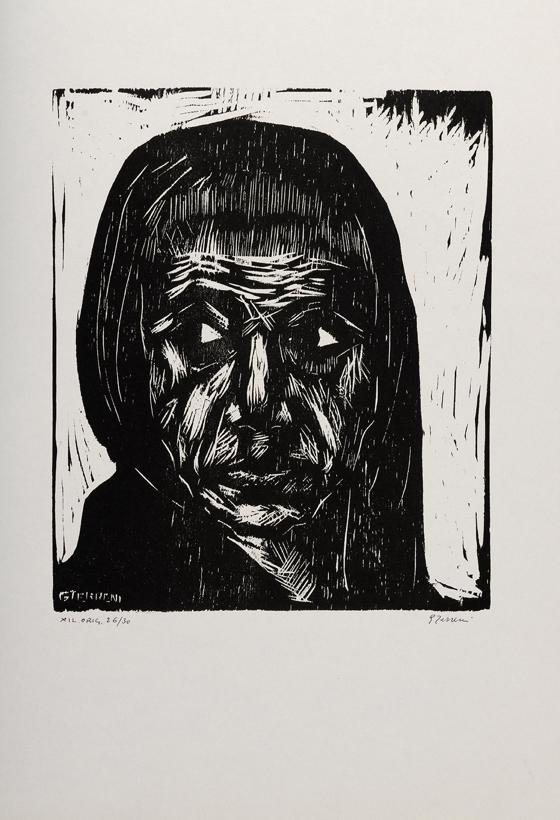 Argia, Ritratto di donna (stampa) di Terreni Gino (secondo quarto XX)