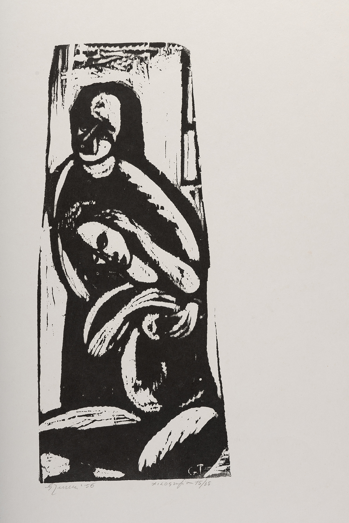 L'attesa, Nudo di donna incinta (stampa) di Terreni Gino (XX)