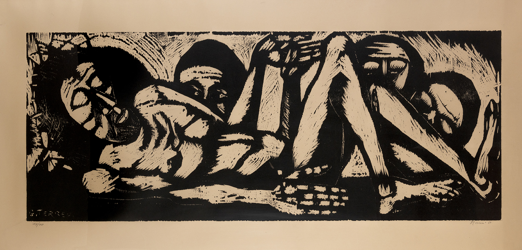 Deposizione, Compianto su Cristo morto (stampa) di Terreni Gino (terzo quarto XX)