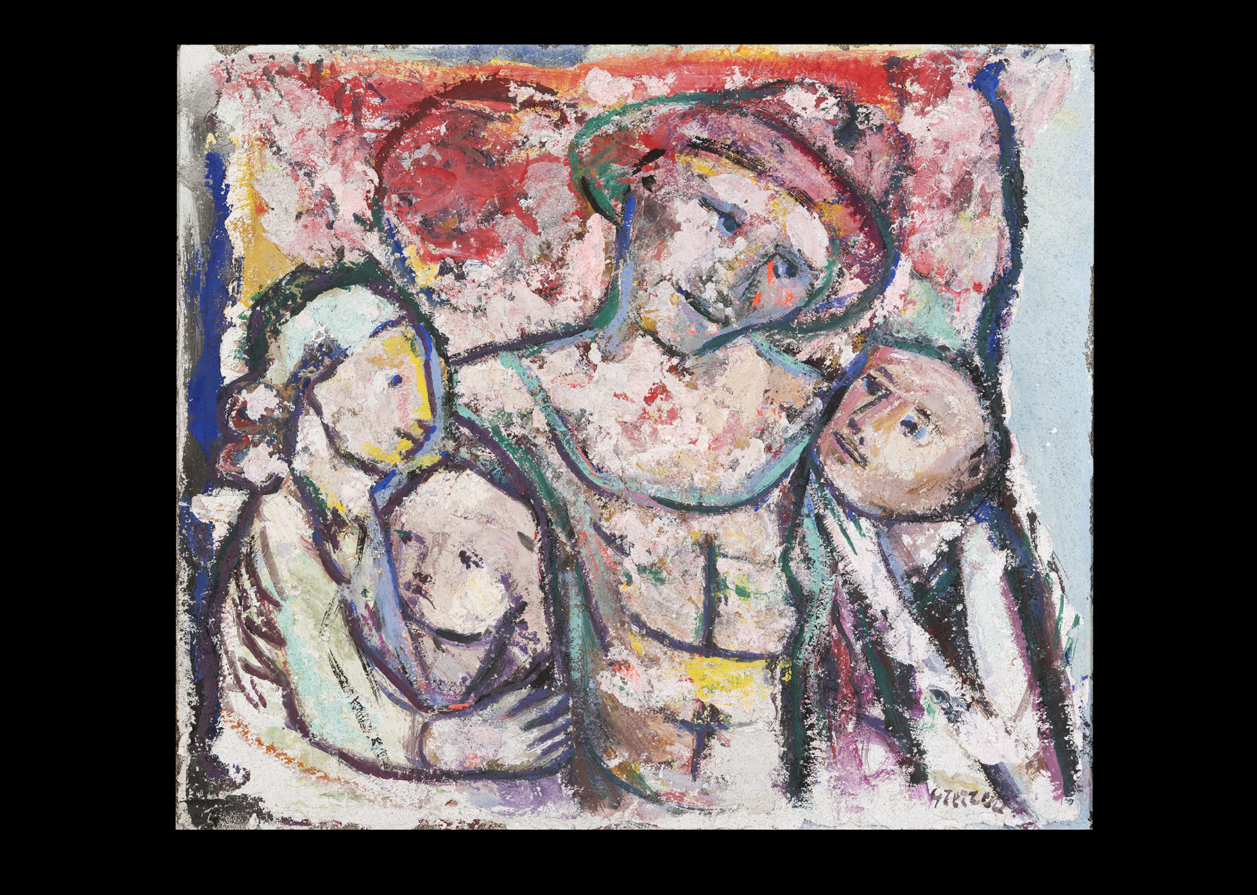 Siamo vivi. L'abbraccio dei superstiti, Gruppo familiare (dipinto) di Terreni Gino (primo quarto XXI)