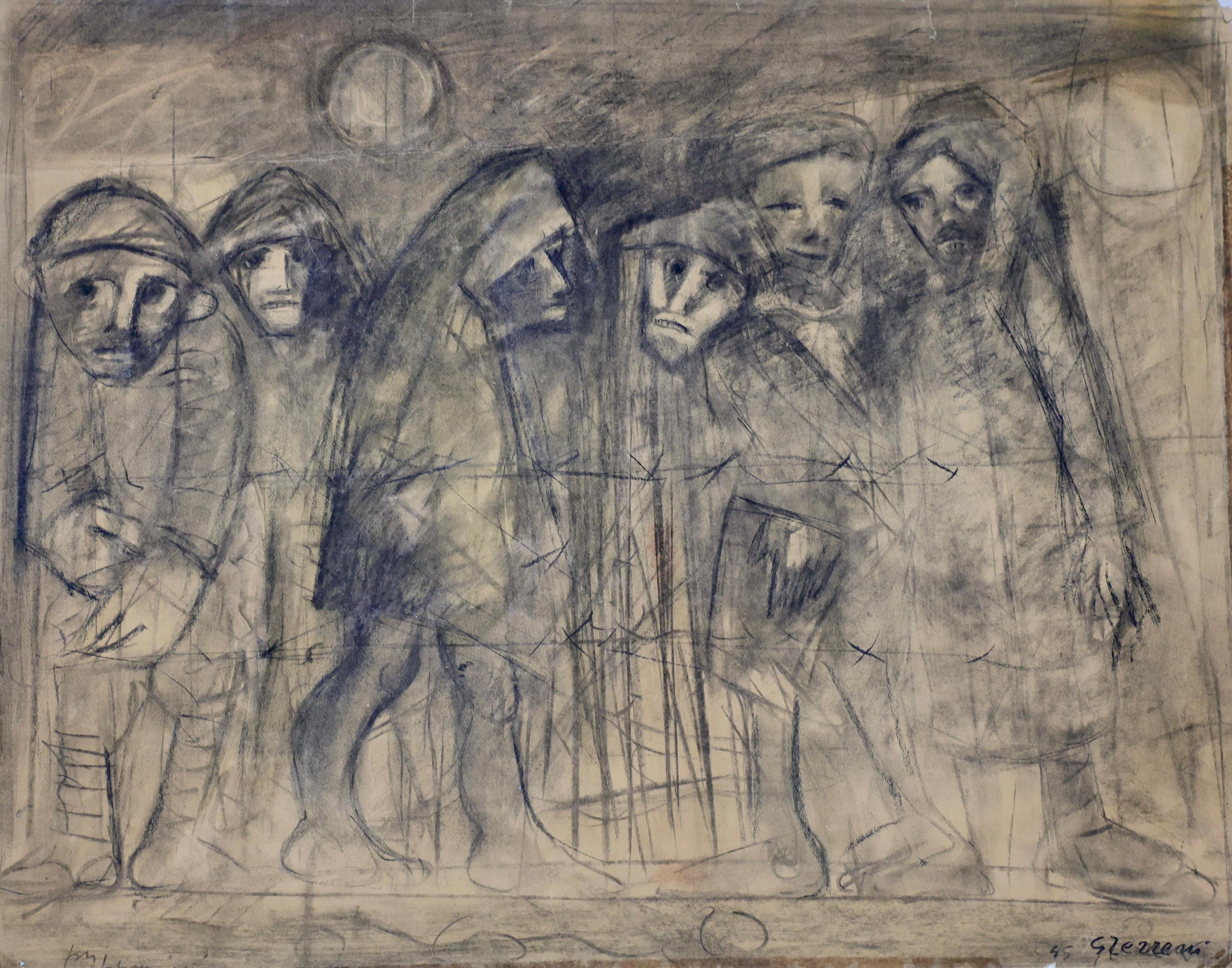 Prigionieri, Gruppo di prigionieri (disegno) di Terreni Gino (XX)