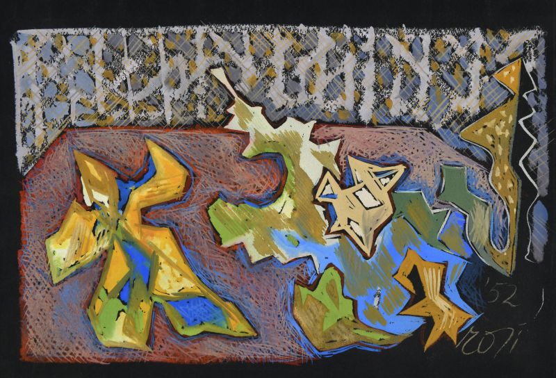 Foglie d'autunno, foglie autunnali stilizzate di vari colori (disegno) di Rosi Mino (XX)