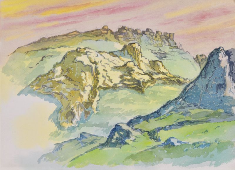 Campagna volterrana, Paesaggio della campagna volterrana (disegno) di Rosi Mino (XX)