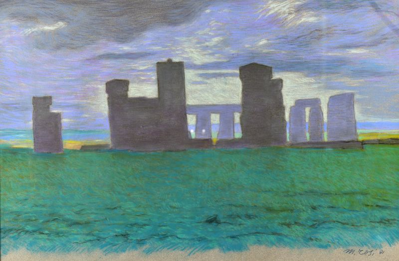 Stonehenge all'alba, Stonehenge all'alba, omaggio a Turner (disegno) di Rosi Mino (XX)