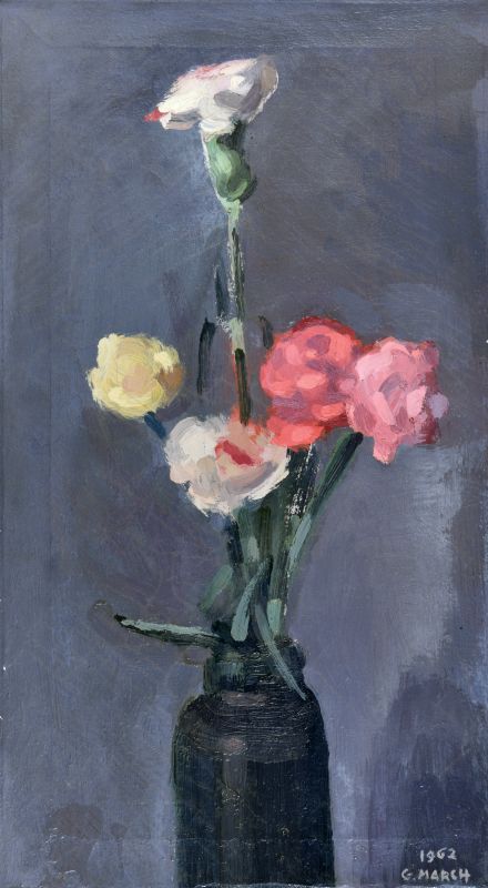 Garofani, Natura morta (dipinto) di March Giovanni (XX)