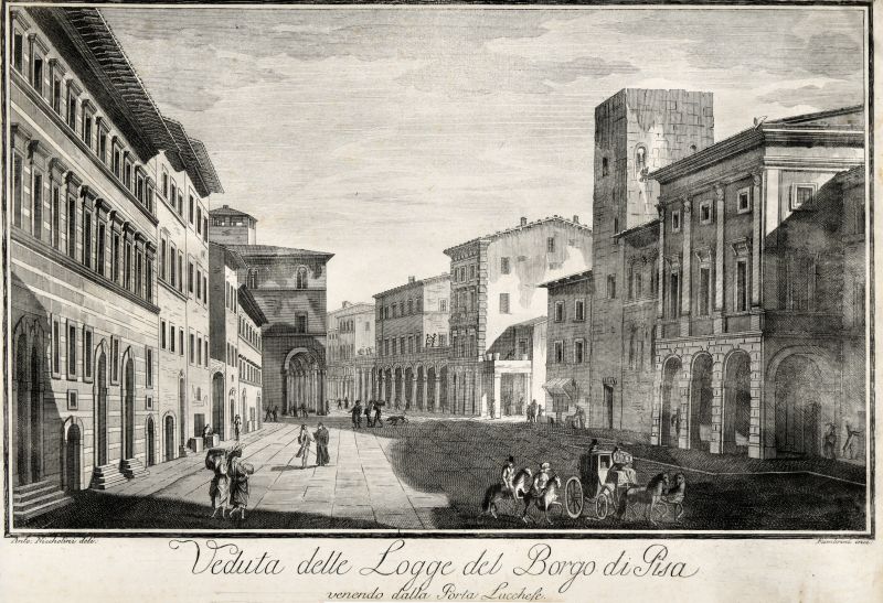 Logge del Borgo di Pisa (stampa) di Fambrini Ferdinando, Niccolini Antonio (XVIII)