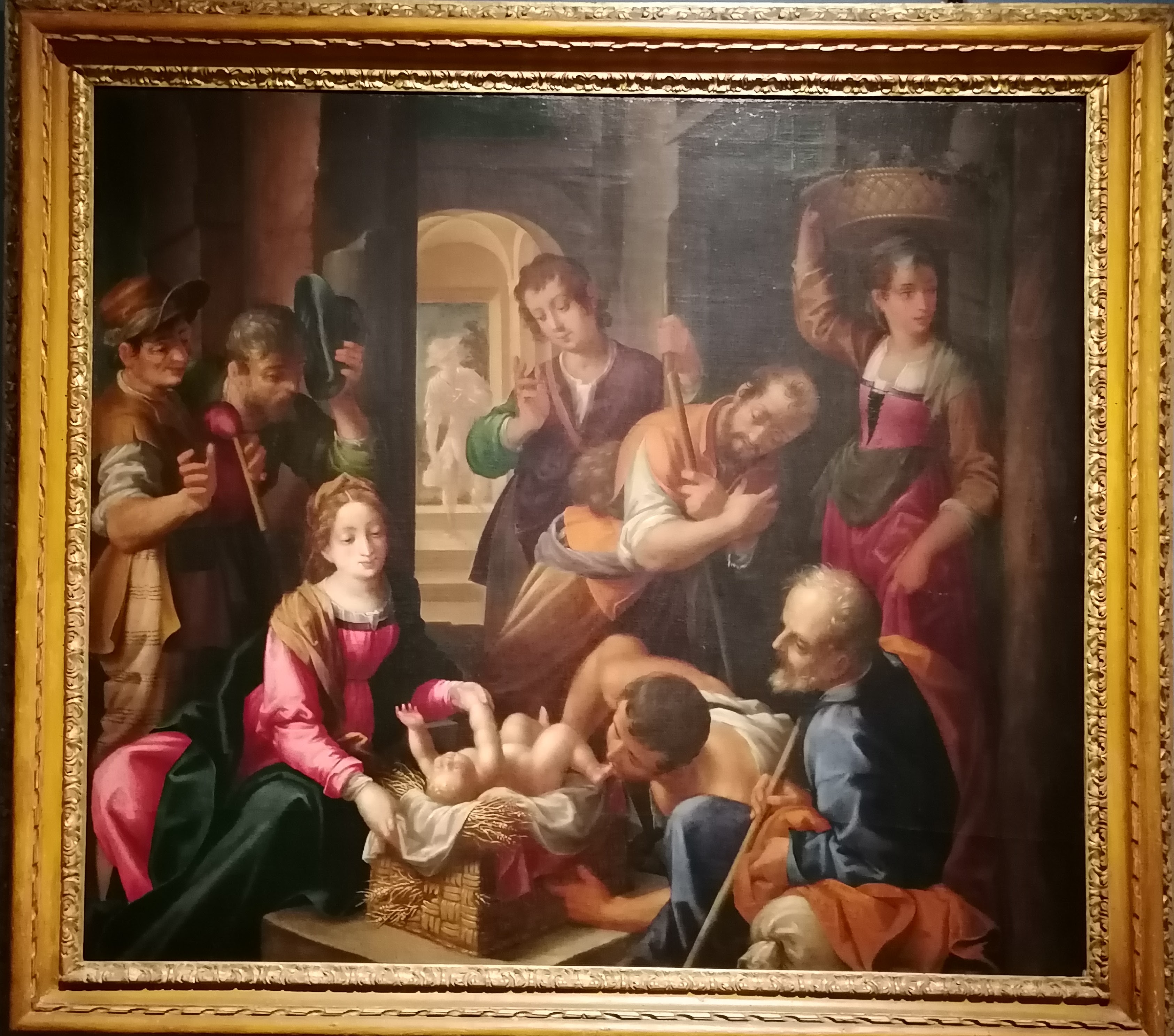 Adorazione dei pastori, Adorazione dei pastori (dipinto) di Lomi Aurelio (attribuito) (XVI/XVII)