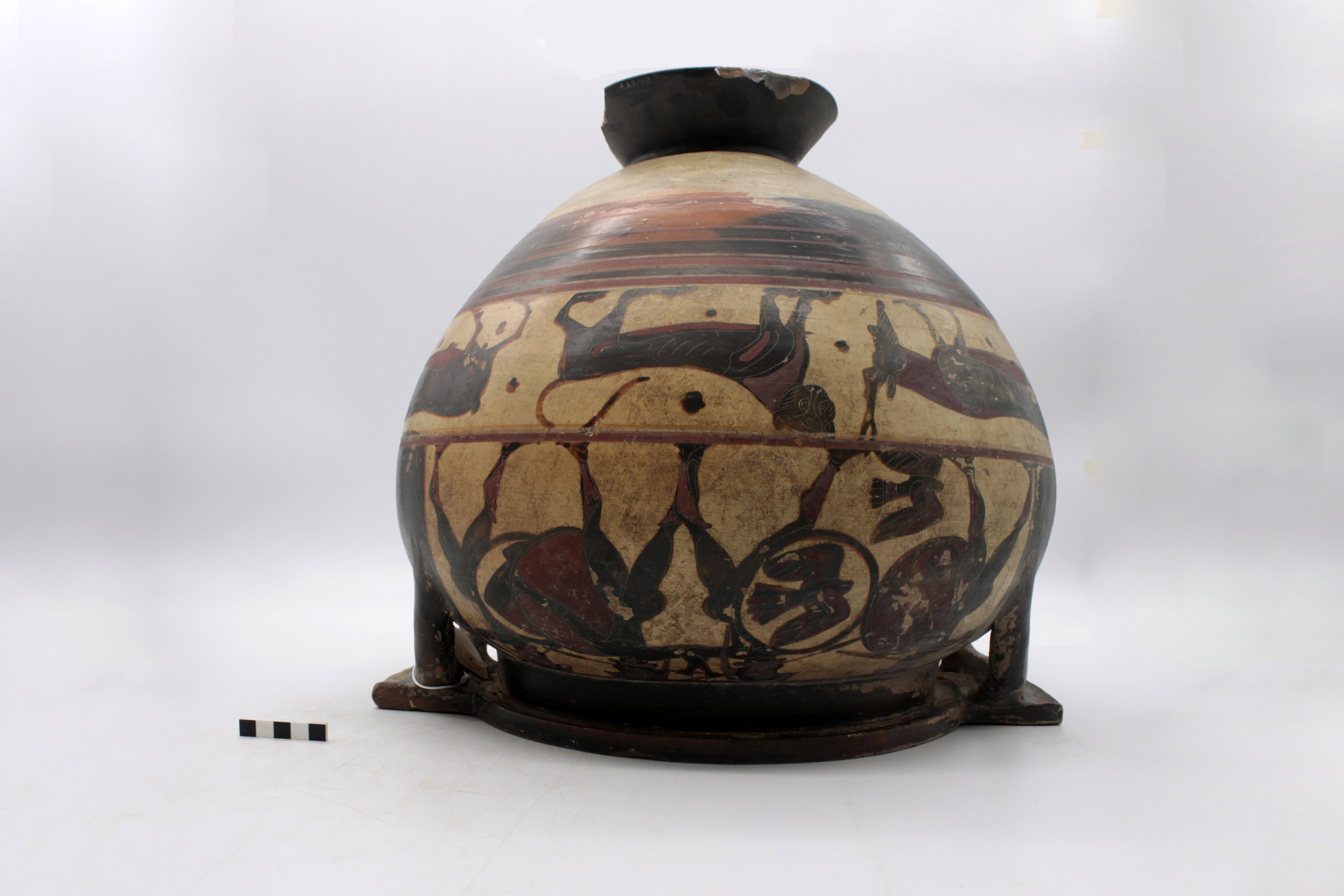 cratere, mesocorinzio a colonnette (fine SECOLI/ VII a.C)