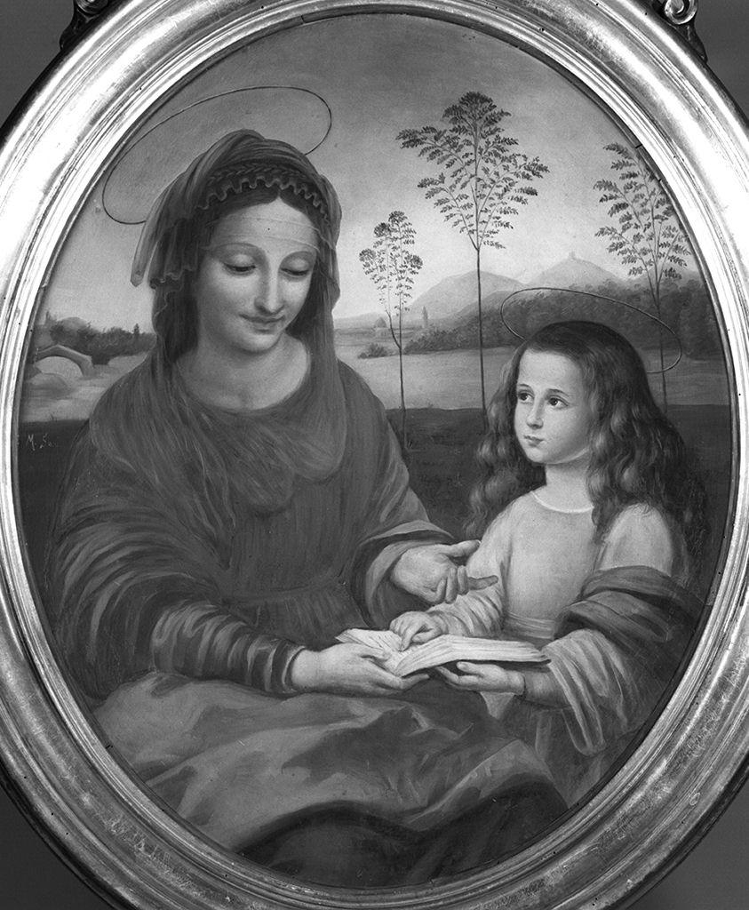 Sant'Anna insegna a leggere a Maria Vergine (dipinto) di Sani M (secc. XIX/ XX)