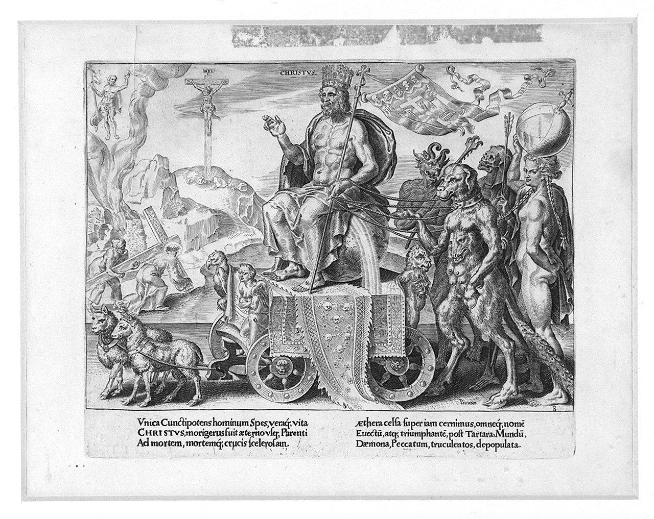 trionfo di Cristo (stampa, serie) di Coornhert Dirck Volkertsz, Van Heemskerck Marteen Jacobsz (sec. XVI)