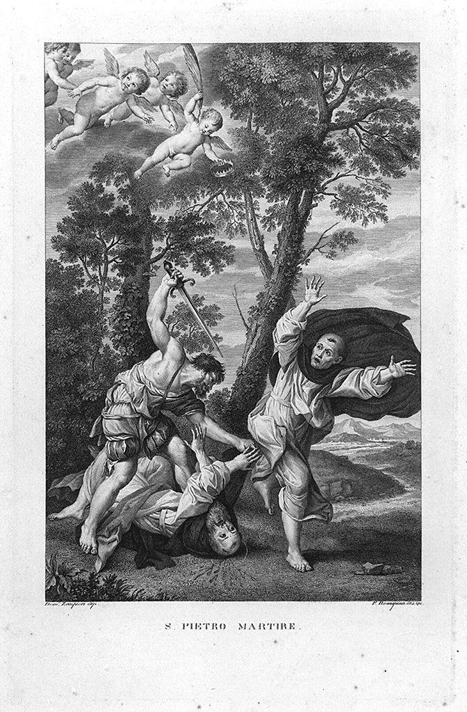 martirio di San Pietro martire (stampa) di Rosaspina Francesco, Zampieri Domenico detto Domenichino (sec. XIX)
