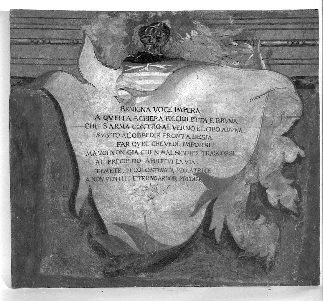 cartiglio con iscrizione (dipinto) - ambito fiorentino (sec. XVII)