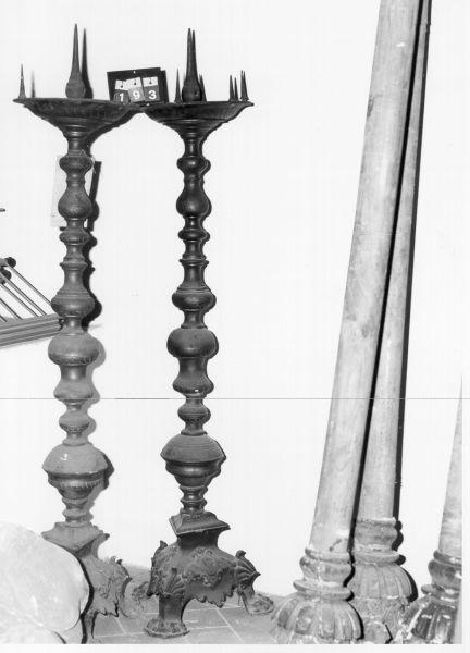 candeliere, serie - bottega toscana (fine/ inizio XVIII/ XIX)