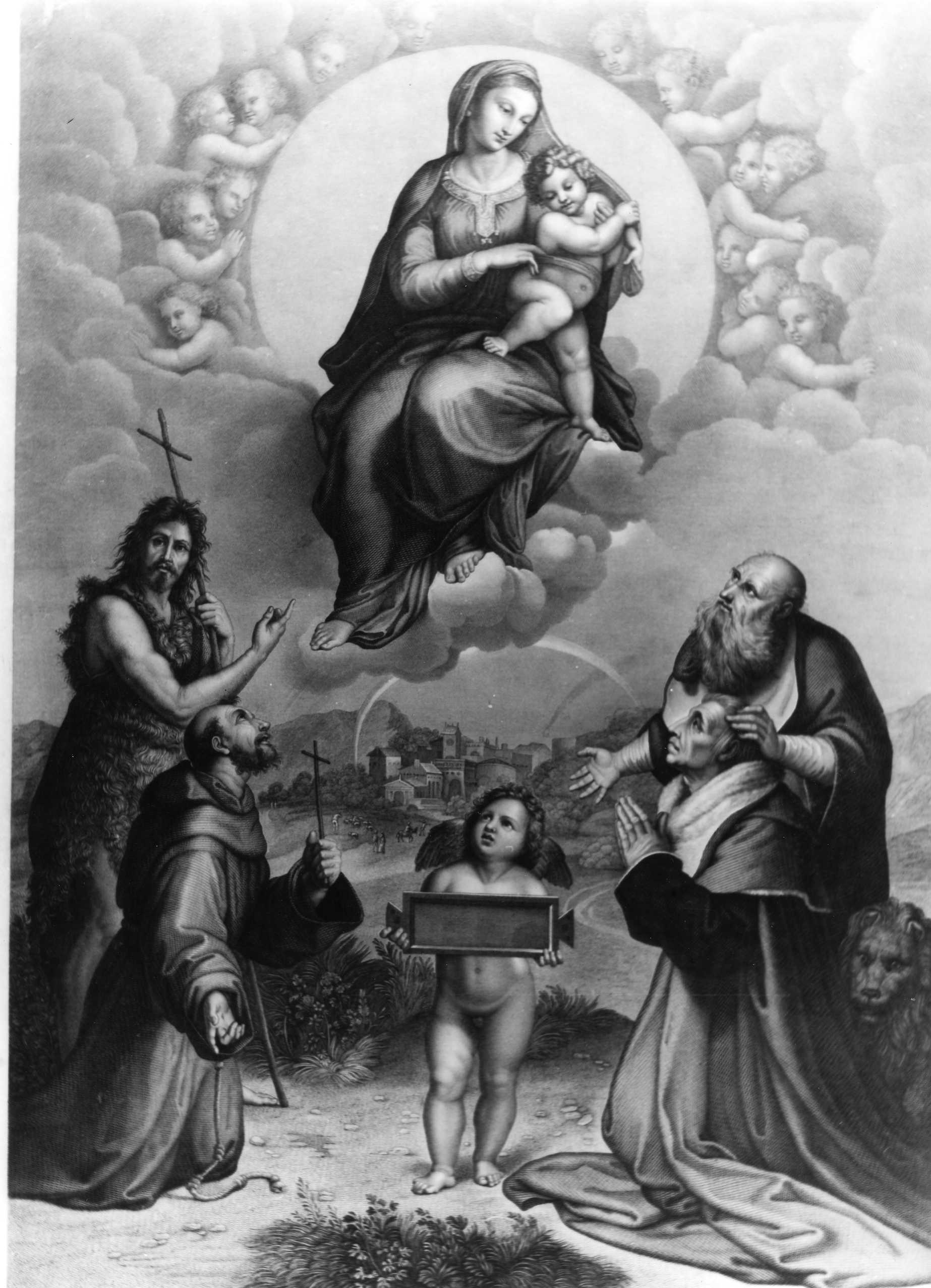 Madonna di Foligno (stampa) di Podio Ignazio, Pavon Ignazio (XIX)