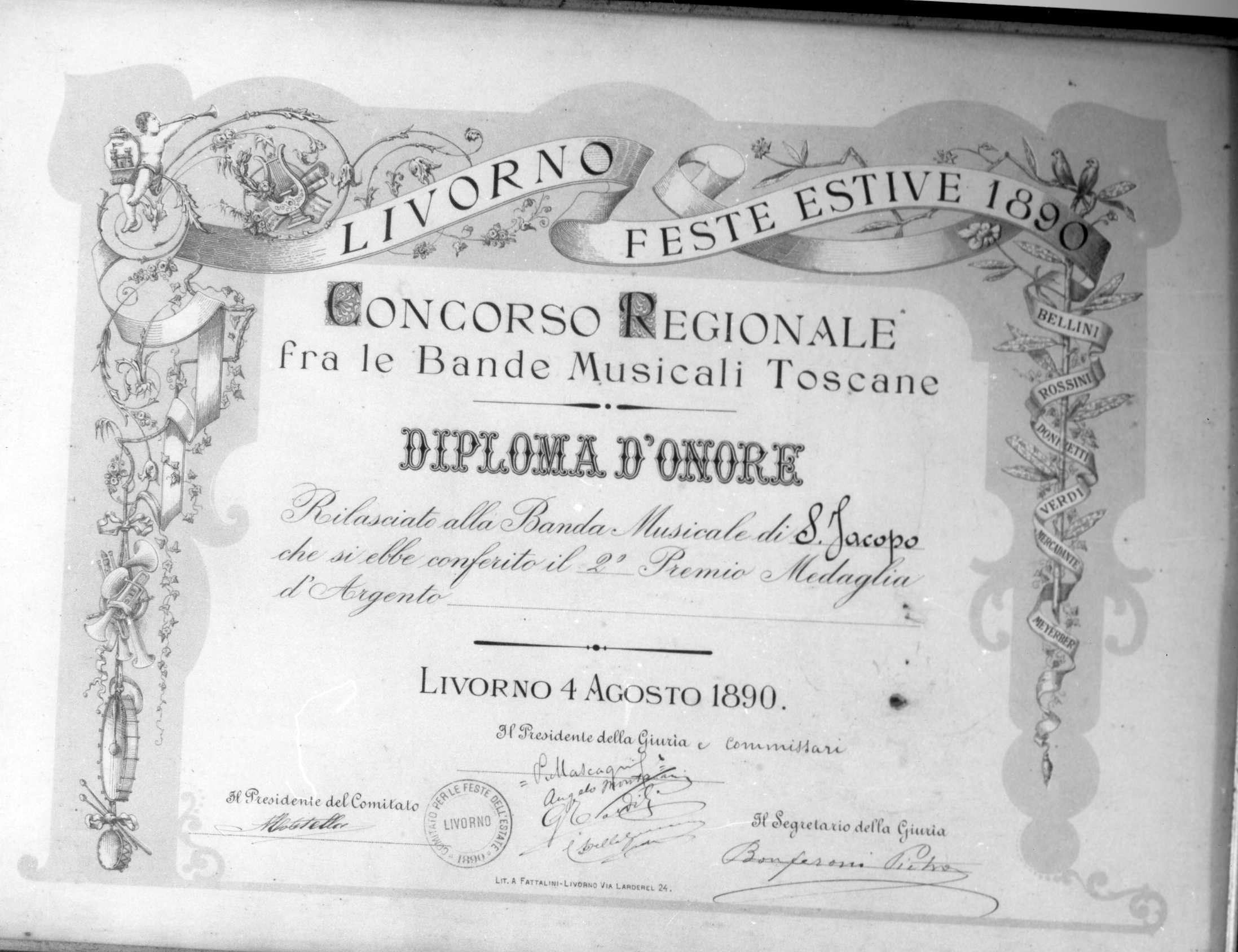 Livorno feste estive 1890, decorazioni ornamentali (stampa) - ambito italiano (XIX)