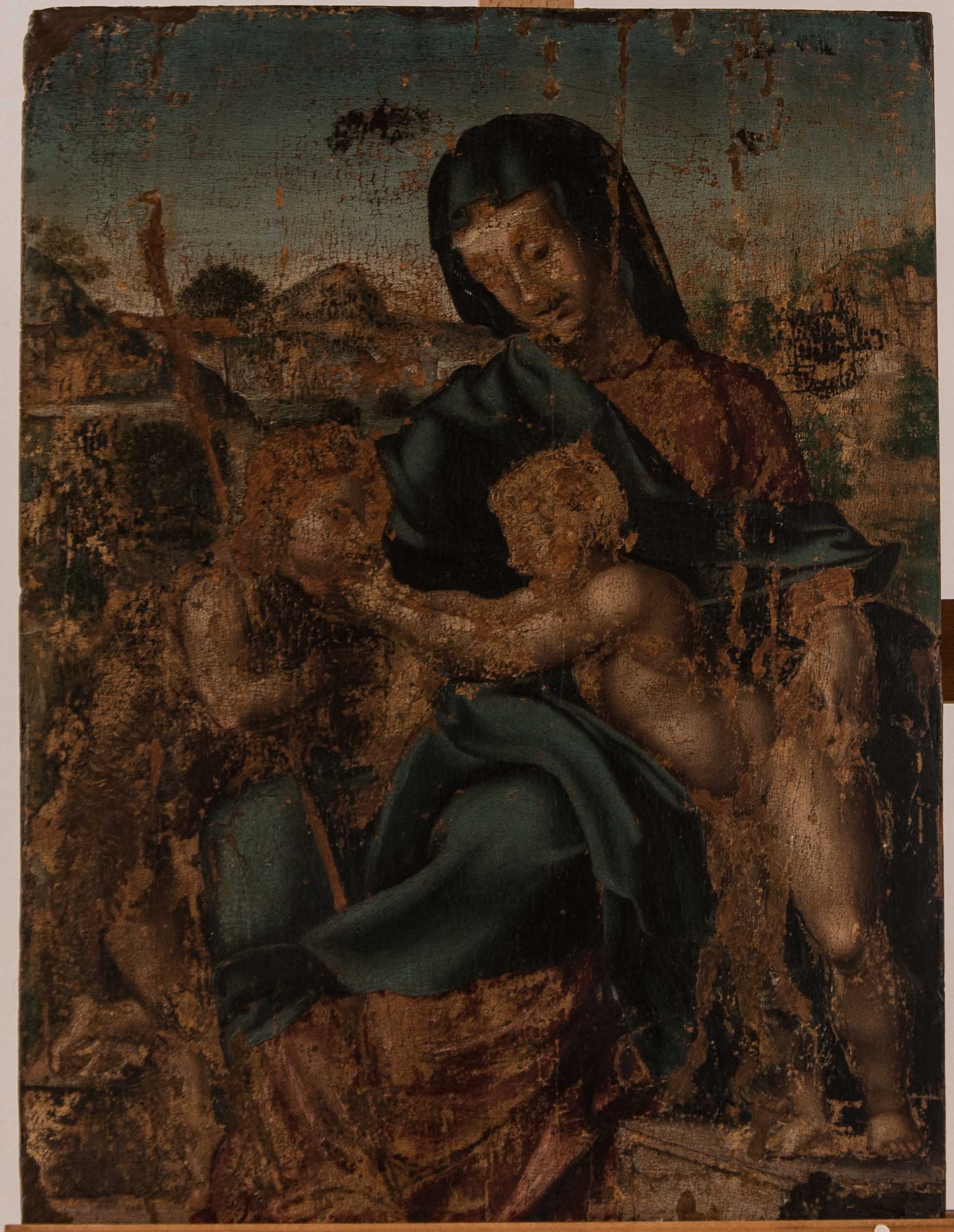 Madonna con Bambino e San Giovannino (dipinto) - ambito toscano (XVI)