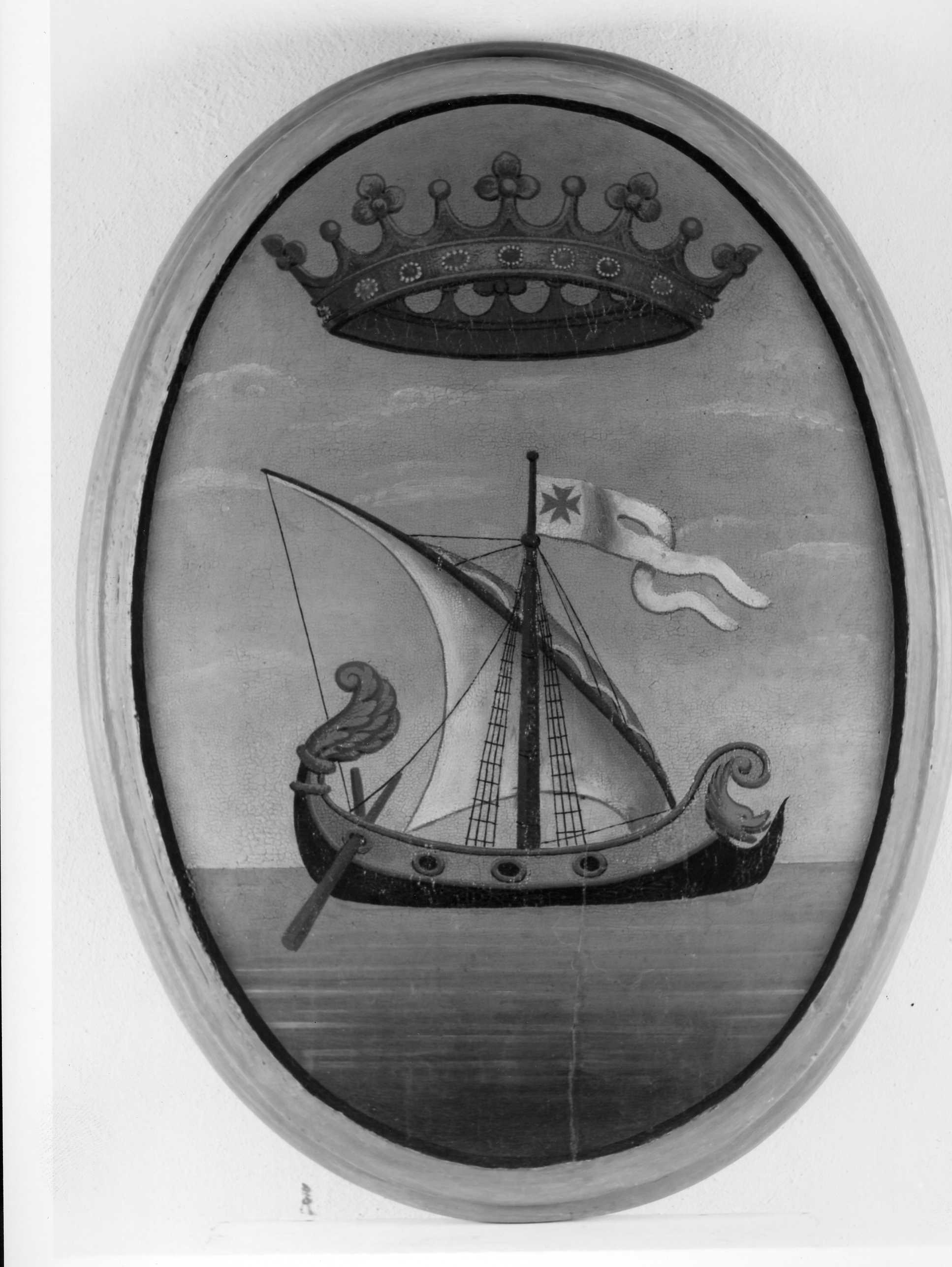 galera con insegna stefaniana e corona Granducale (dipinto) - ambito italiano (fine/ inizio XVIII-XIX)