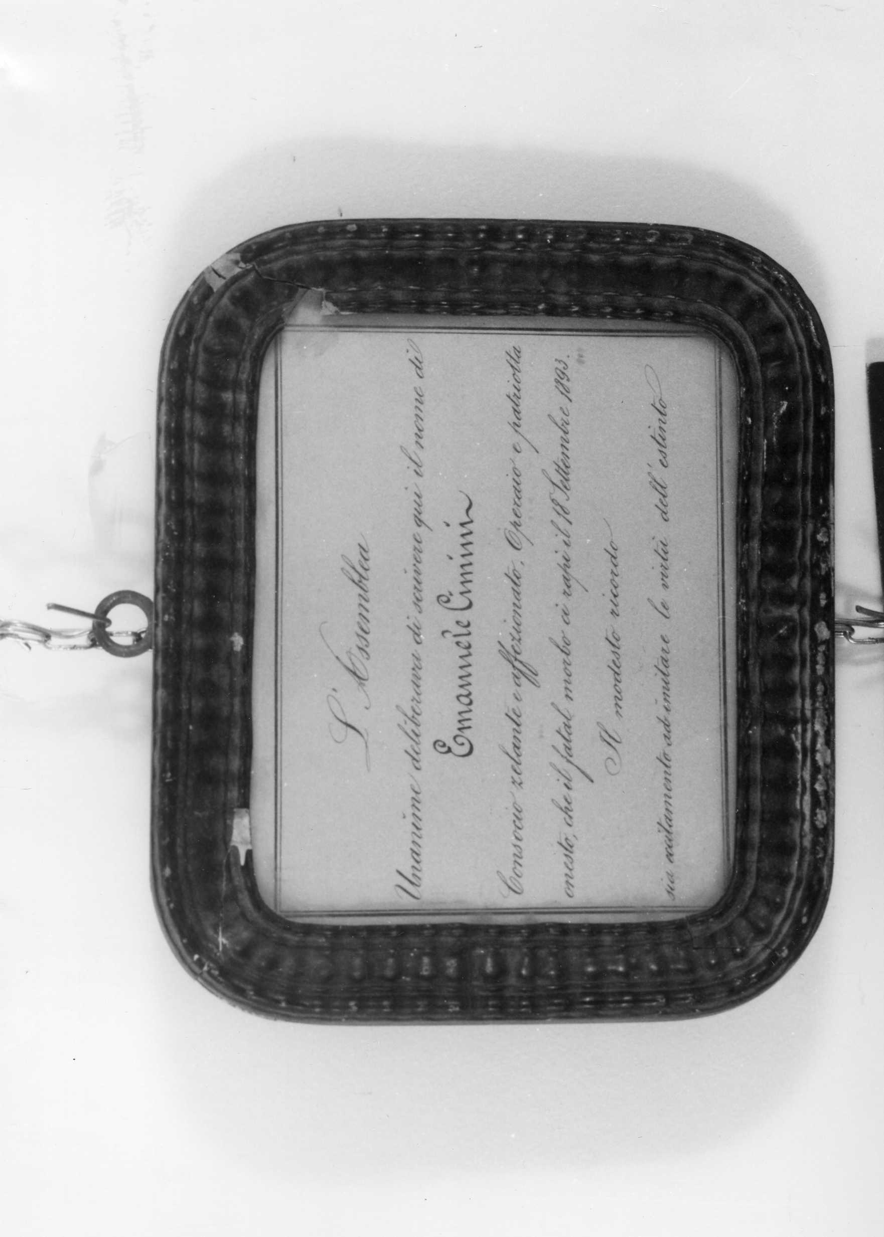 targa commemorativa - ambito italiano (XIX)