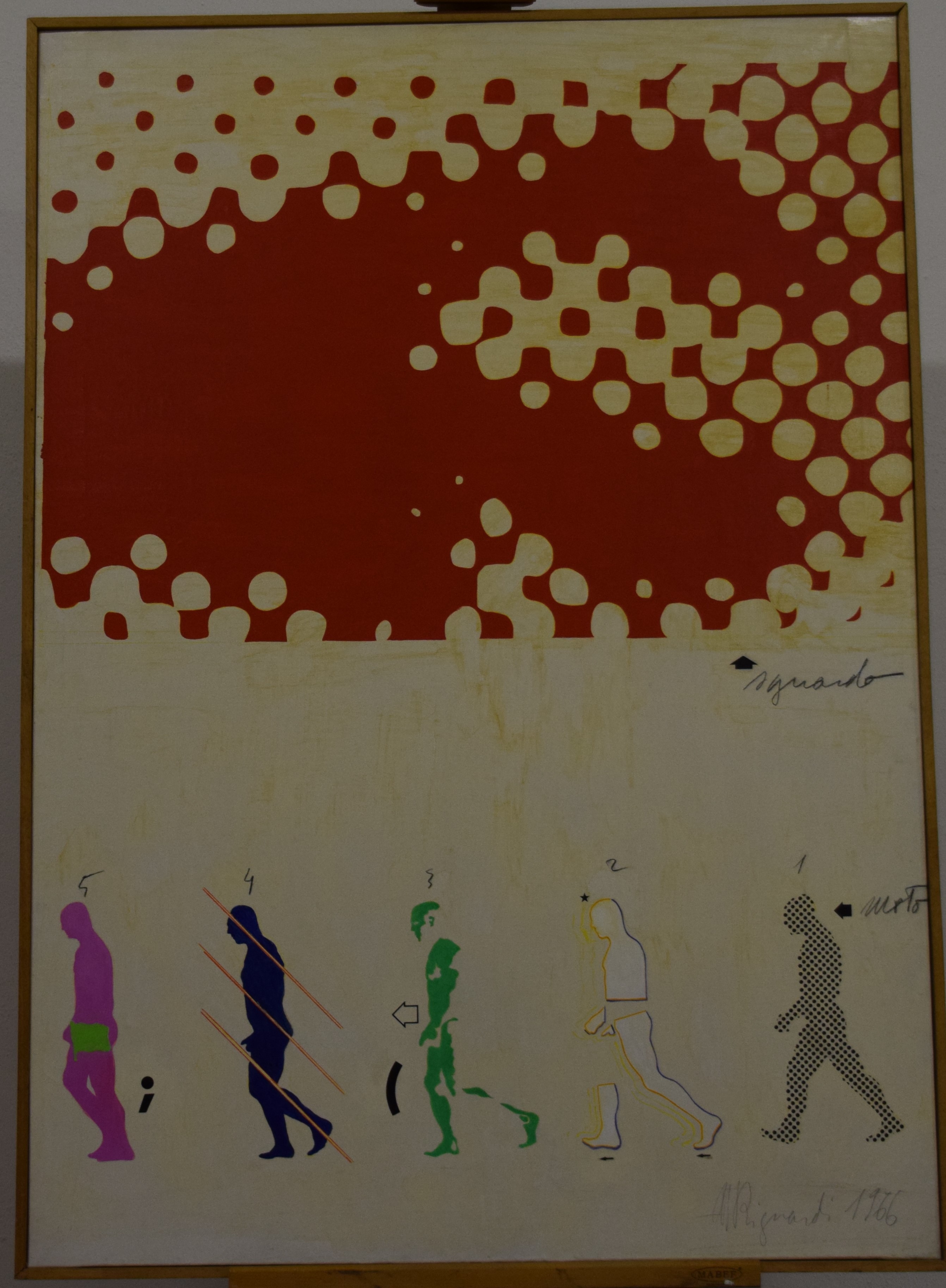 Montaggio, uomini di profilo (dipinto) di Bignardi Umberto (XX)