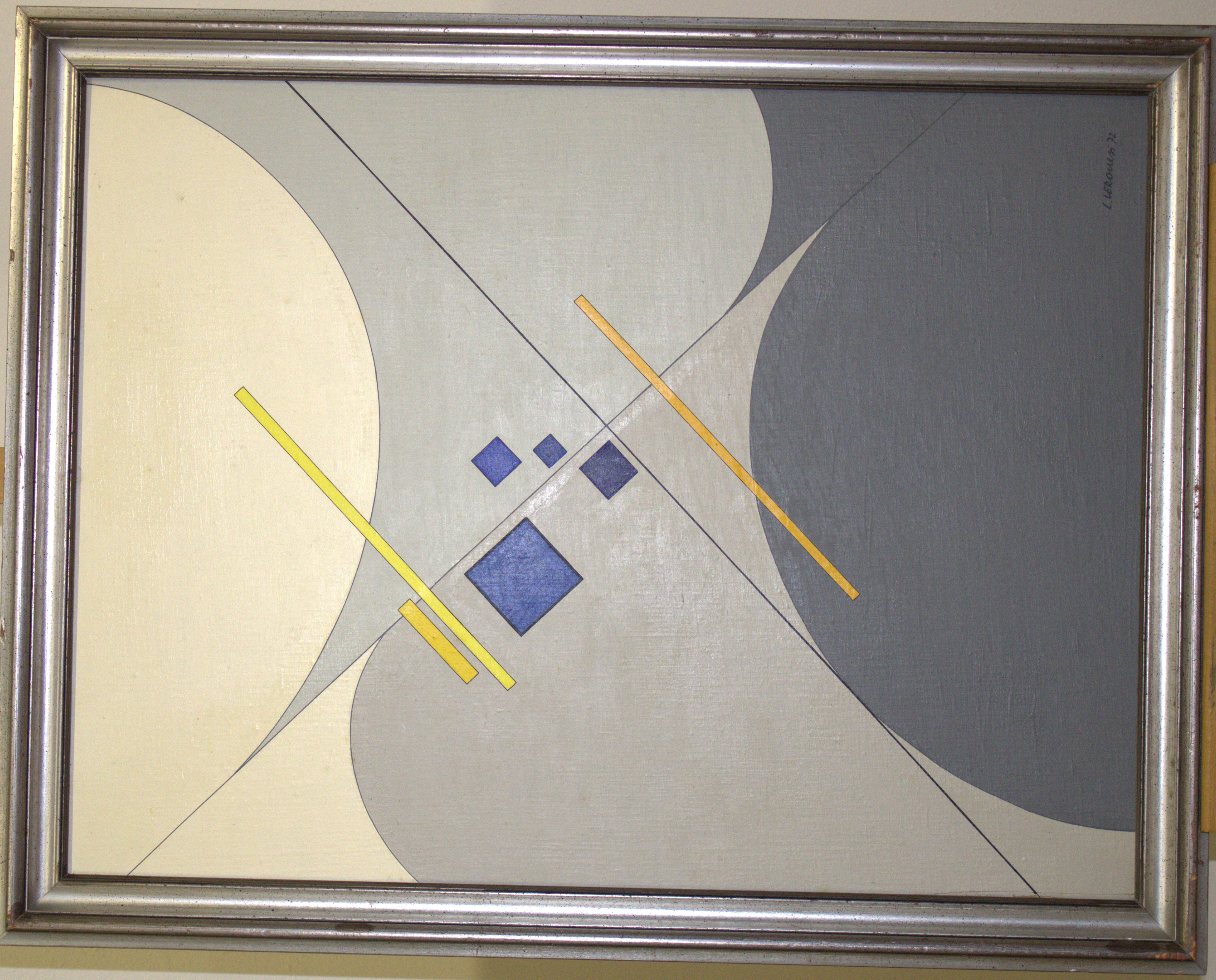 Composizione F 1, soggetto astratto (dipinto) di Veronesi Luigi (XX)