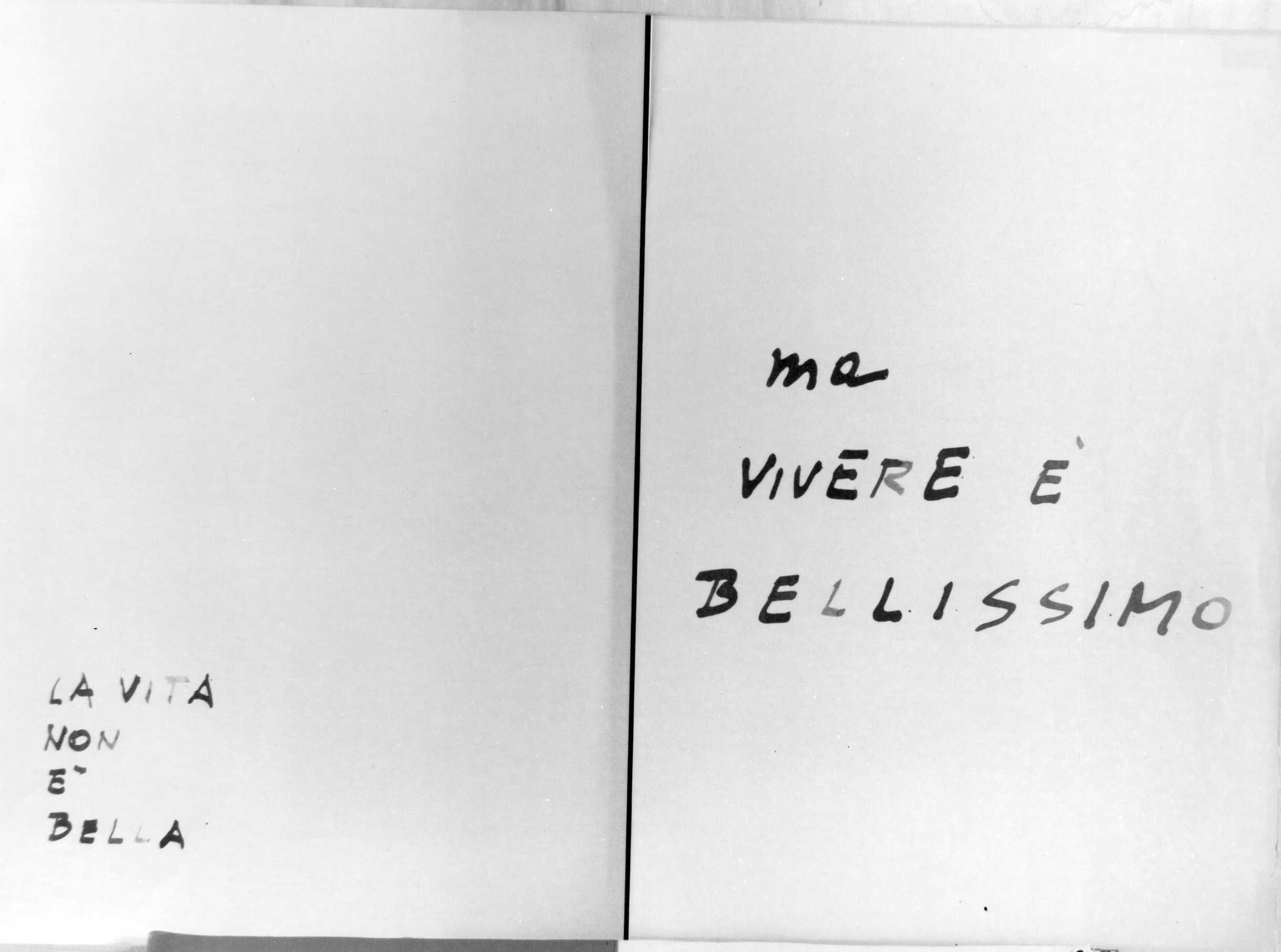 La vita non è bella ma vivere è bellissimo, soggetto astratto (dipinto) di Chiari Giuseppe (XX)