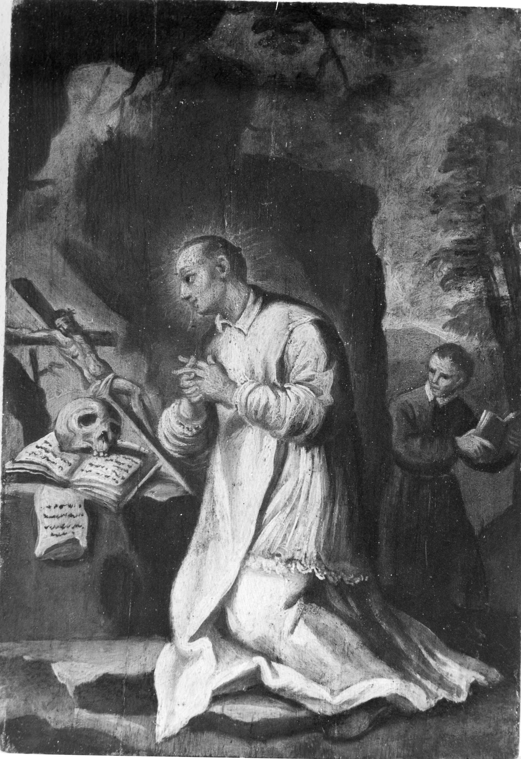 Santo in preghiera (dipinto) - ambito toscano (XVII/ XVIII)