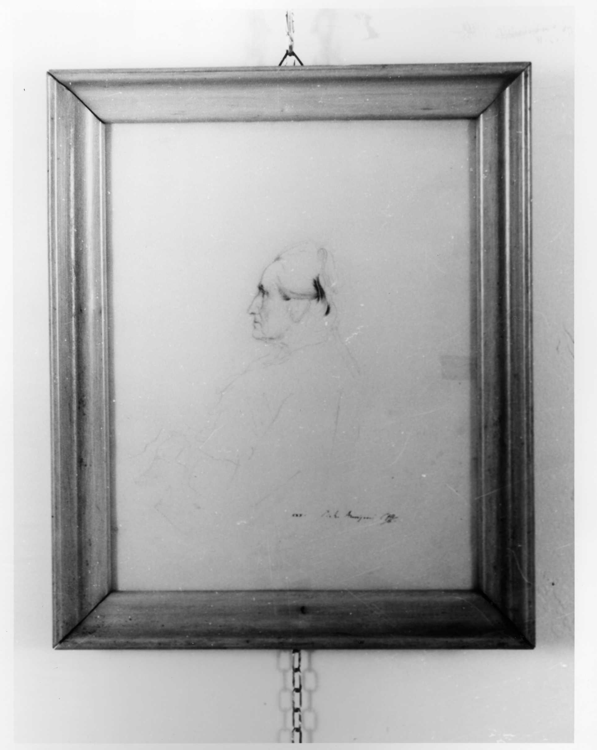 Ritratto di Gemma Negri, donna anziana di profilo (disegno) di Annigoni Pietro (prima metà XX)