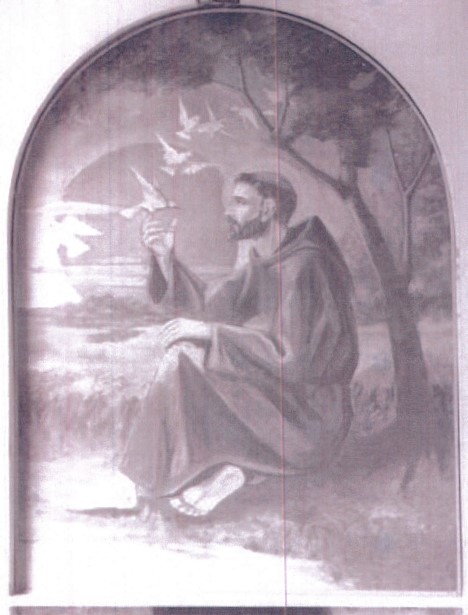 San Francesco predica agli uccelli (dipinto) di Damaso Bianchi, Soranzo Umberto, cappuccino - ambito Italia settentrionale (anni settanta XX)