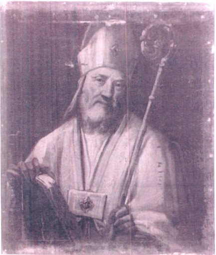 Vescovo con libro e pastorale (dipinto) di Ignoto (bottega) - ambito Italia settentrionale (XVII)