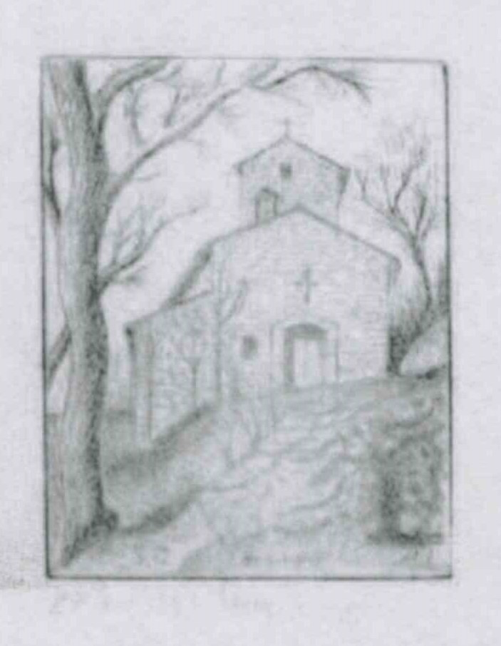 Chiesa di S. Maria d'Acquarella (dipinto) di Lampereri Angelo (bottega) - ambito Italia settentrionale (XX)