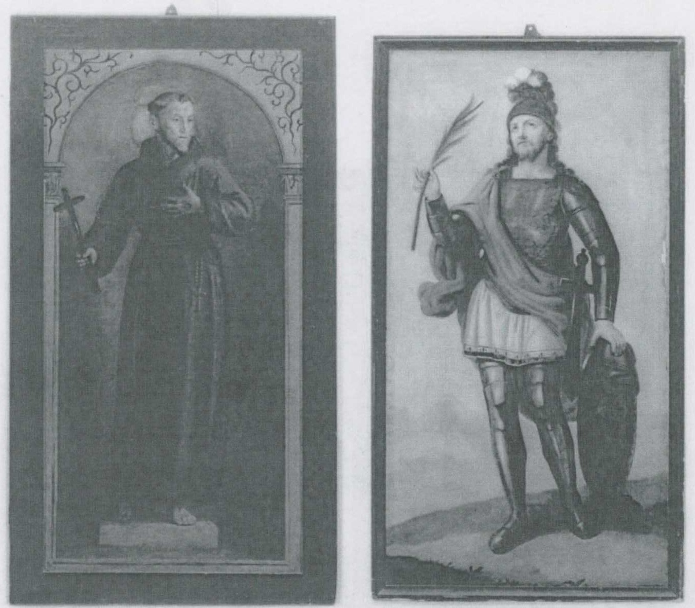 San Francesco d'Assisi - San Maurizio d'Agauno (anta) di Celestino, frate cappuccino (attribuito) - ambito Italia settentrionale (XIX)