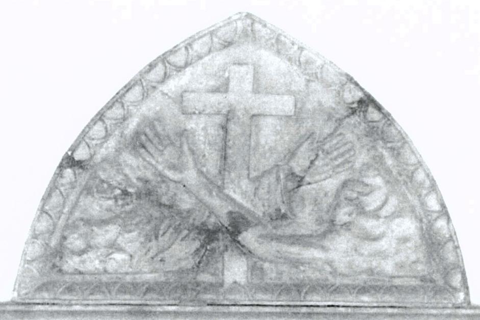 Stemma francescano (lunetta) di Ignoto (bottega) - ambito Italia settentrionale (XX)