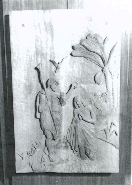 Battesimo di Geù (rilievo) di Carletta (bottega) - ambito Italia settentrionale (terzo quarto XX)