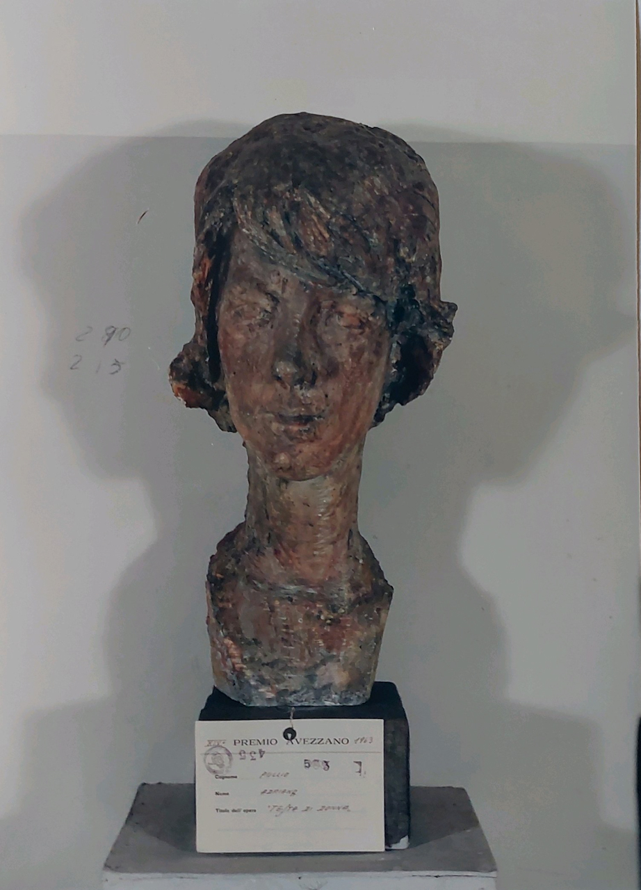 Testa di fanciulla (scultura) di Pullio Adriana (XX)
