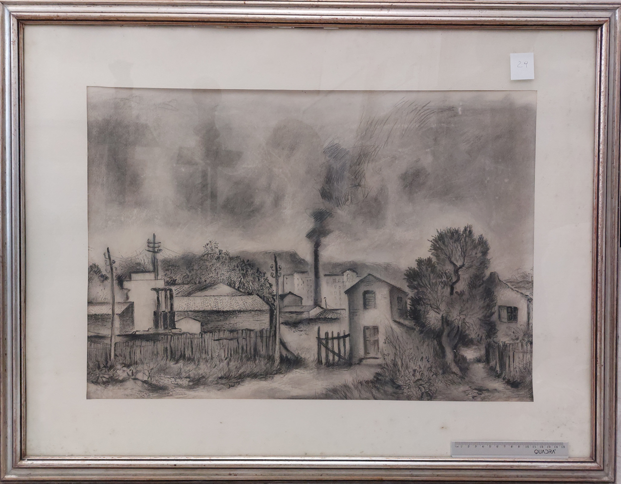 Periferia di Roma, veduta (disegno) di Croari Gino (XX)