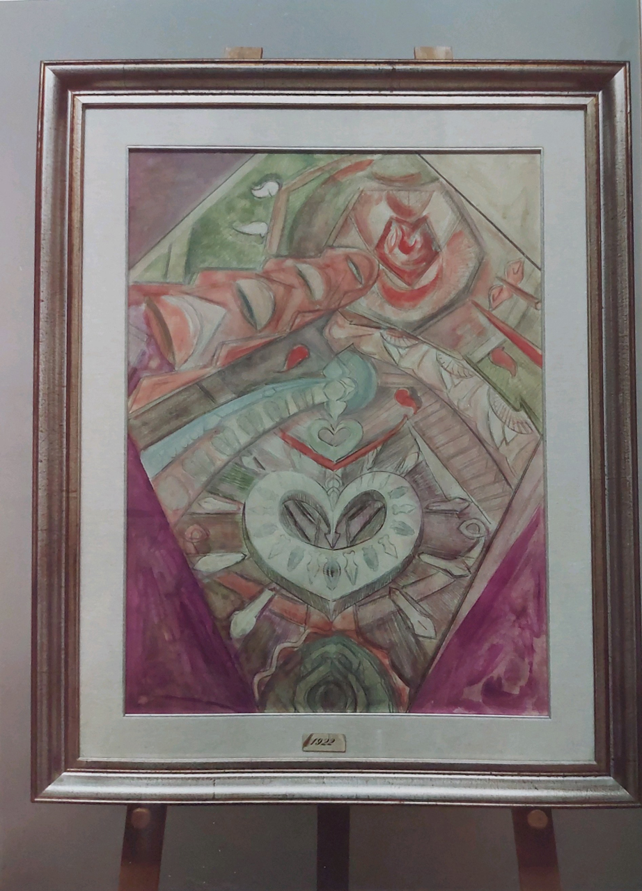 Scena futurista, Planetario 1922 (dipinto) di Bragaglia Alberto (XX)