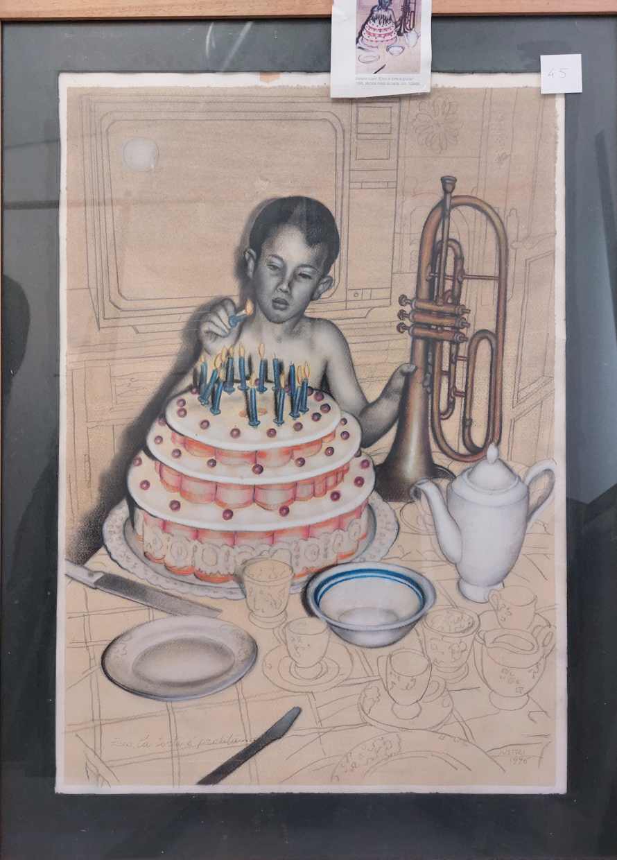 Ecco la torta è pronta (dipinto) di Lustri Stefano (XX)