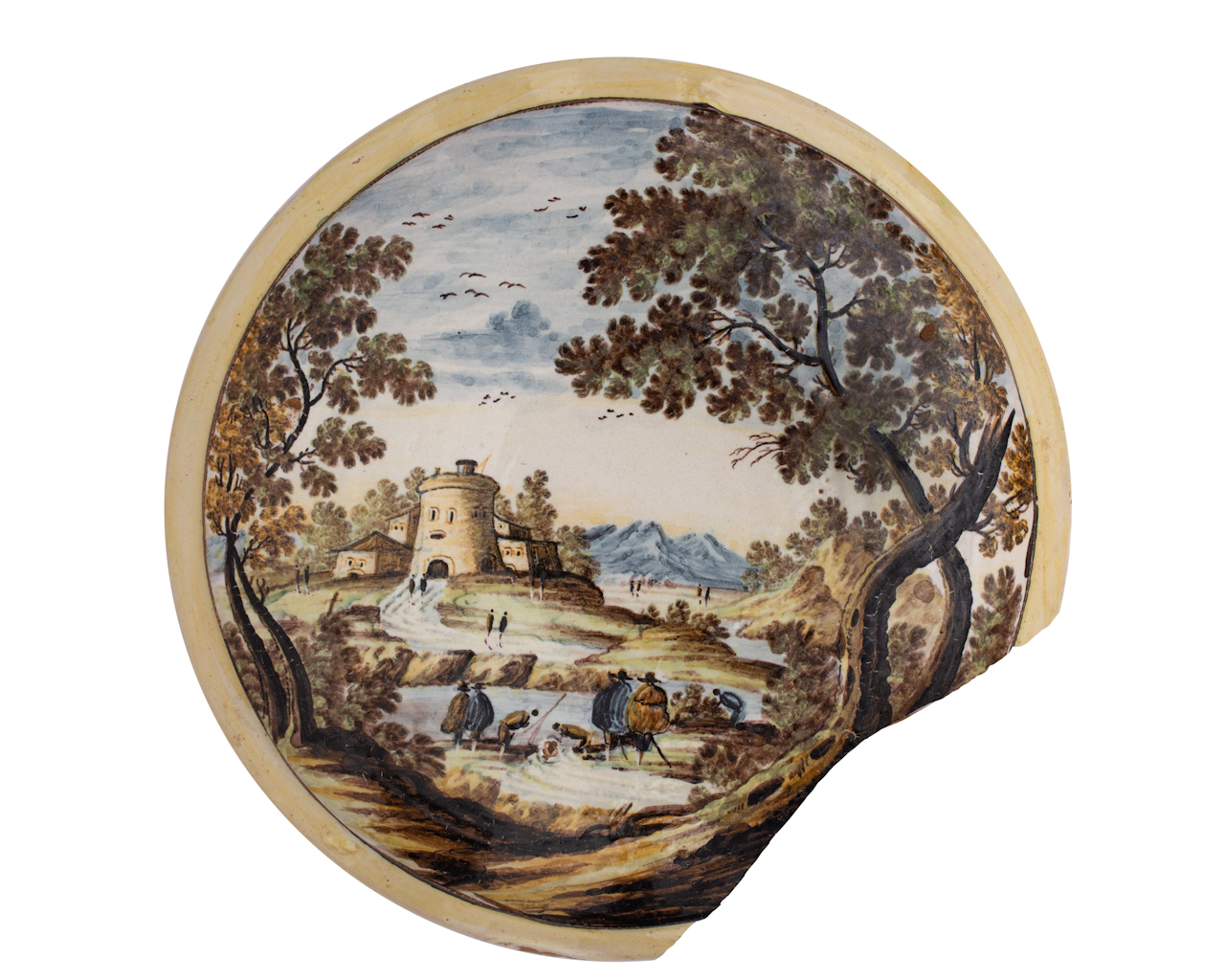 paesaggio (tondo, serie) di Grue Nicola Tommaso di Giovanni (seconda metà XVIII)