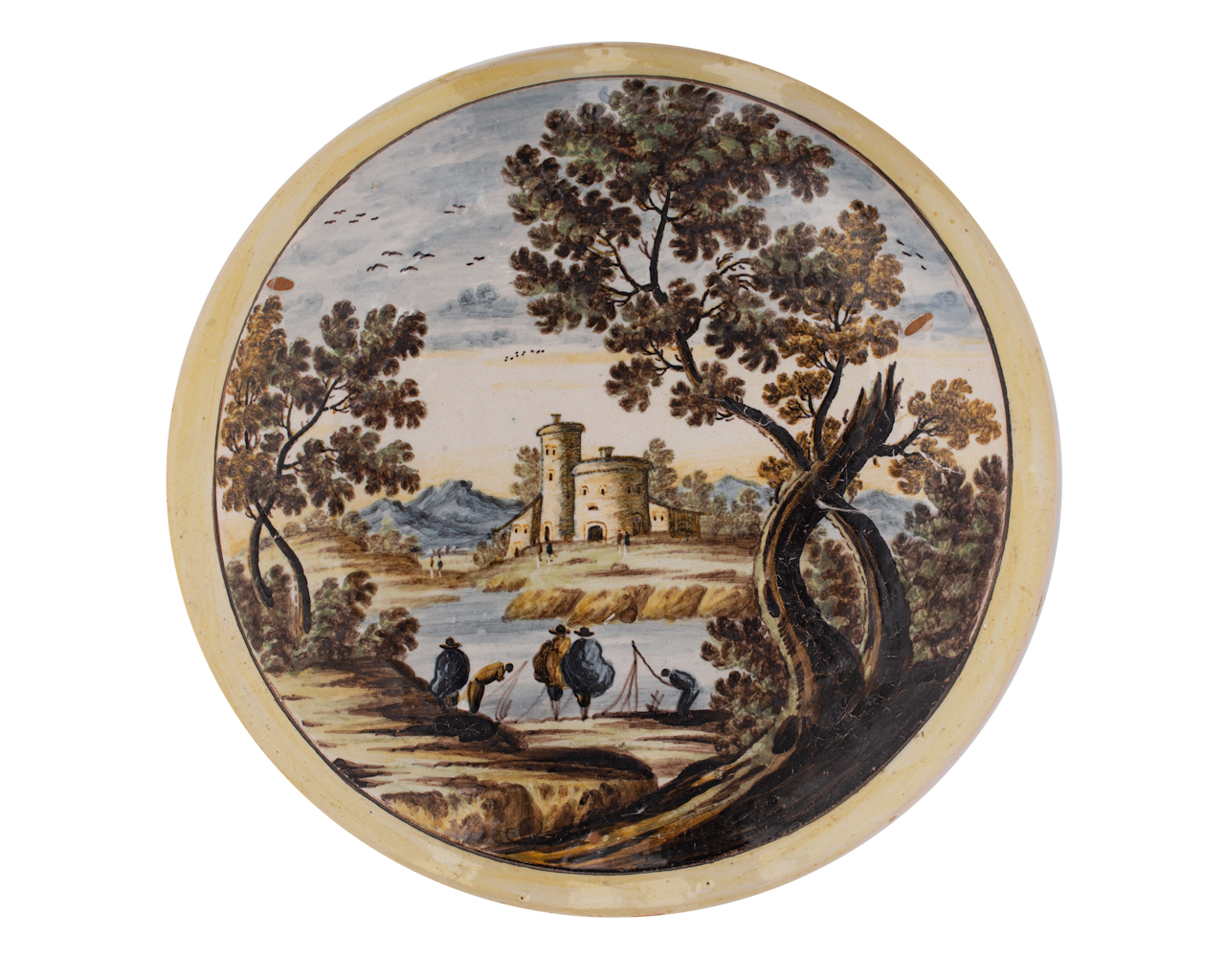 paesaggio (tondo, serie) di Grue Nicola Tommaso di Giovanni (seconda metà XVIII)