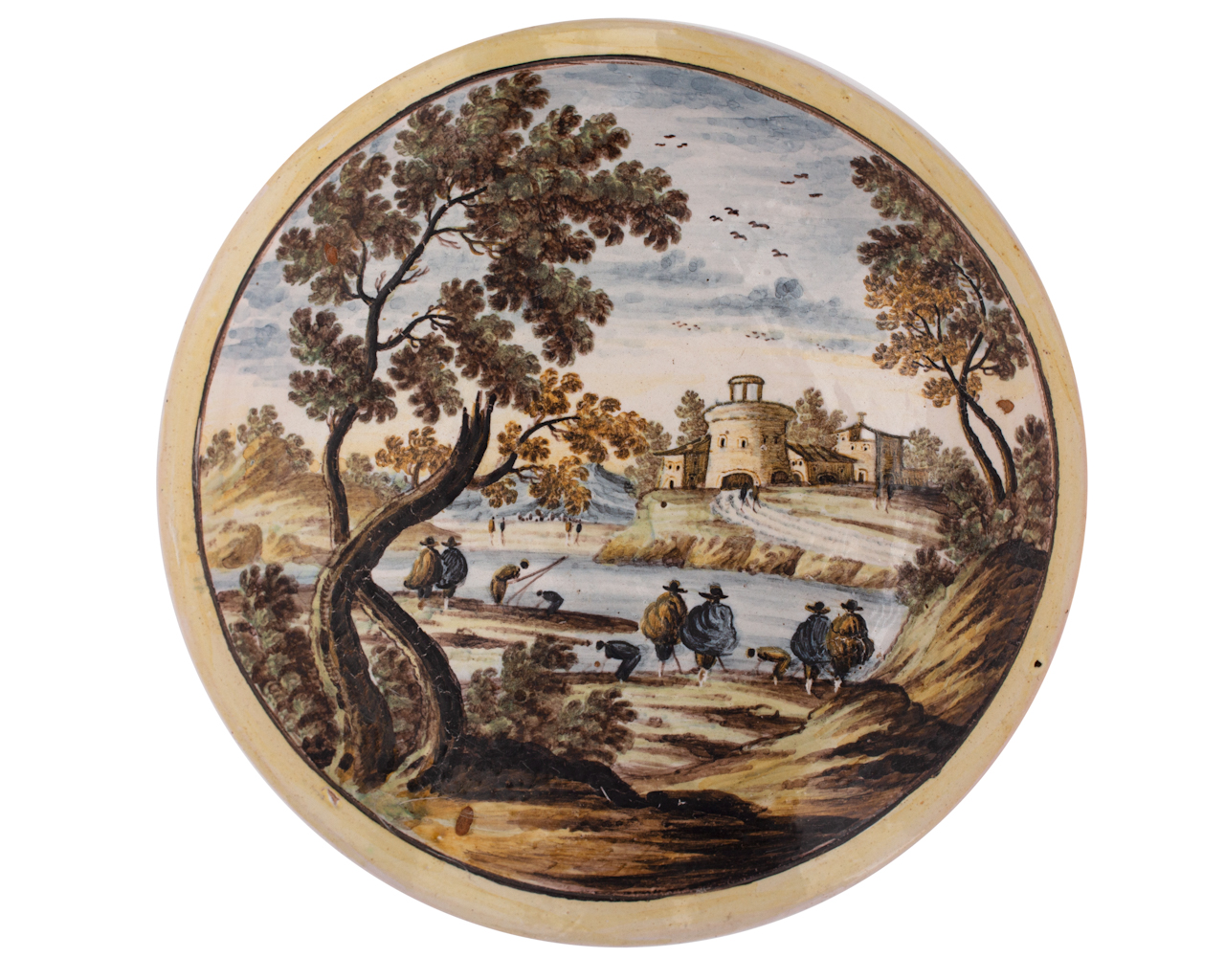 paesaggio (tondo, serie) di Grue Nicola Tommaso di Giovanni (seconda metà XVIII)