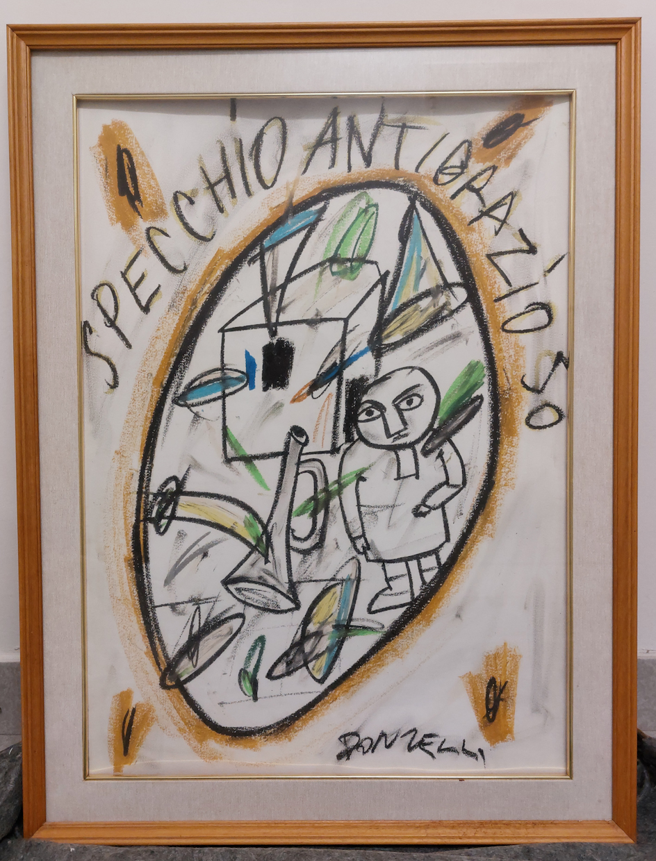 Specchio antigrazioso, soggetto astratto (dipinto) di Donzelli Bruno (XX)