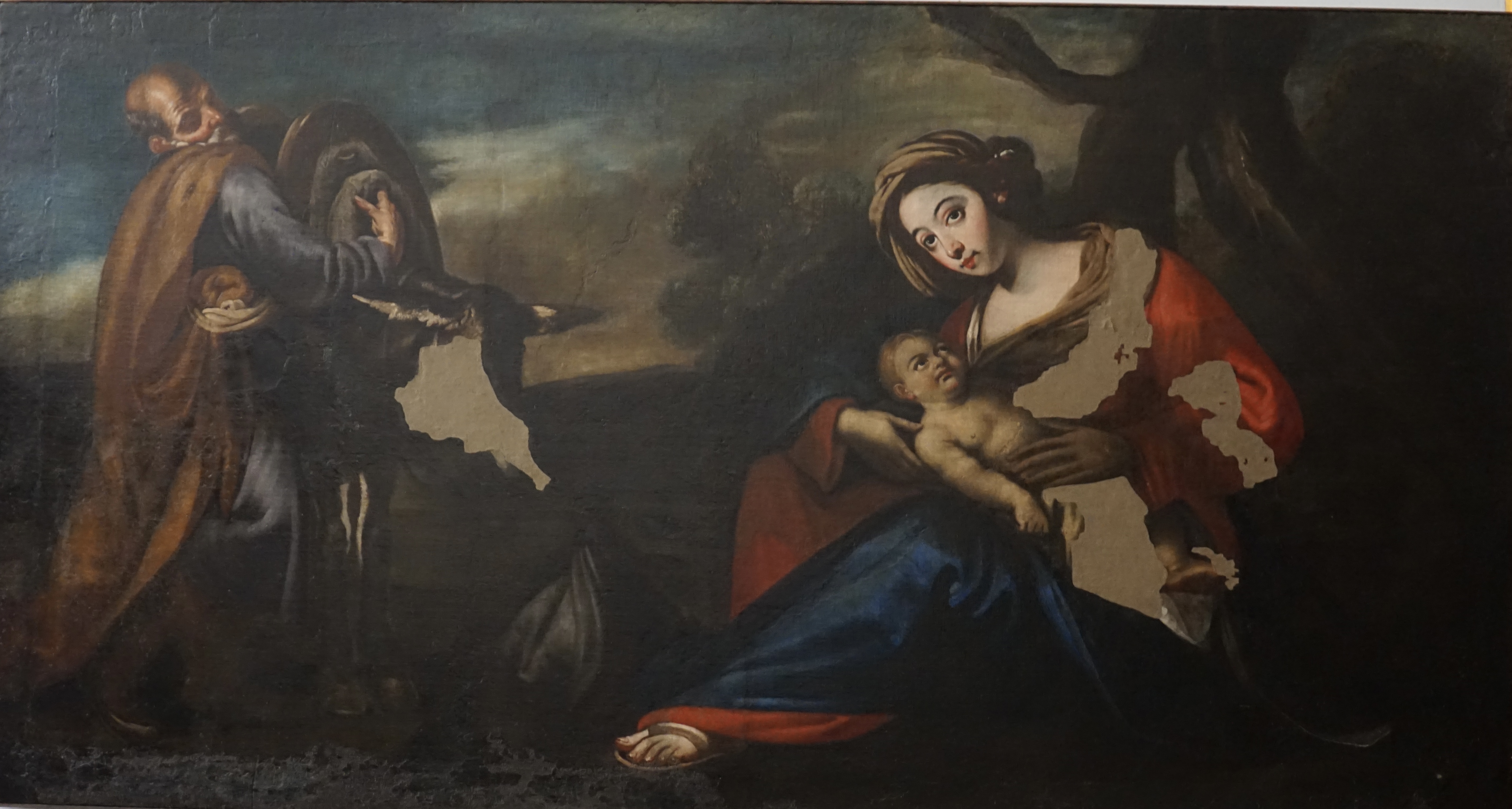 Riposo durante la fuga in Egitto (dipinto, ciclo) di Marullo Giuseppe (attribuito) (XVII)